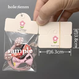 50pcs/lot Foldable Packaging Paper Cards with OPP Bags for Handmade Jewelry Retail Hang Tag Bow-knot Pattern Display Cardboard