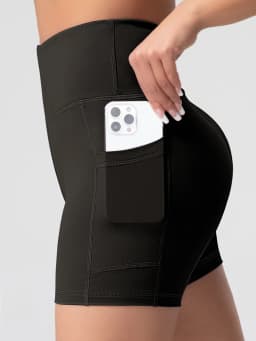 Solid Color Yoga Pants With Pockets Quick Drying High Waisted Gym Push Up Yoga Shorts for Woman Breathable Workout Fitness Shor