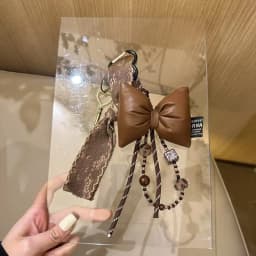 Hot Sale Cool Exquisite Personality Dark Wind Leather Key Pendant DIY Lace Ribbon Keychain Bag Pendant Accessories