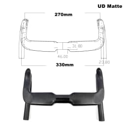 BIKEDOC HB23 350MM Carbon Track Bicycle Handlebar Cycle 270g Sprint Handlebar 330MM