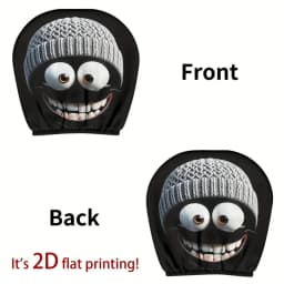 Universal Funny Emoji Meme Car Print Headrest Pillow Cover - Fun Quirky Car Headrest Accessory