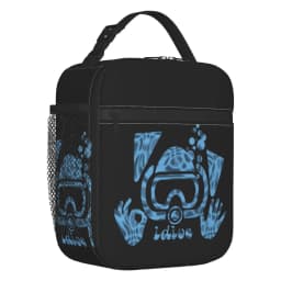 Scuba Diver Flag Resuable Lunch Box for Women Multifunction Dive Diving Thermal Cooler Food Insulated Lunch Bag Office Work
