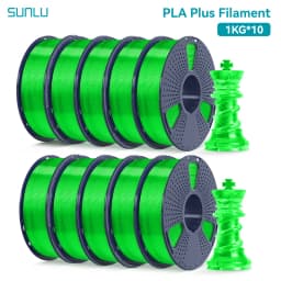 SUNLU 10 Roll PLA Plus/Clear Filament 1.75 Mm +/- 0.02 Mm 1 Kg Spool (2.2 Lbs) Neatly Arranged No Knot Filament Fit Most FDM Pri