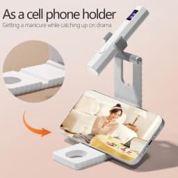 LED UV Nail Lamp with Stand Handheld UV Light with LCD Display for Gel Nails Rechargeable USB Nail Dryer for Fast Curing