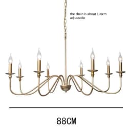 Retro Loft Living Room Chandelier Lighting E14 Vintage American Style Black/Gold Ceiling Chandelier Household Dining Room Light