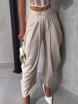 2026 Fall Autumn OL Work Fashion Active Casual Street Solid Color Trouser Women High Waist Jogger Loose Long Harlen Pants