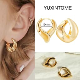 Pave Micro Crystal North Star Hoop Earrings Punk 925 Sterling Silver Ear Needle Twist Gold Earrings For Women Minimalist Jewelry