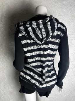 Y2K Punk Skull Stripe Graphic Print Sweatshirt Women Harajuku Black Slim Fit Long Sleeve Jacket Gothic Fashion Zip Up Hoodie
