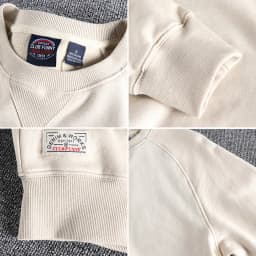 1561# Spring Autumn New 360g American Retro Solid Color Sweatshirts Men's Simple 100% Cotton Washed Pullover Casual Sportwear