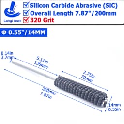 320Grit Cylinder Hone Ball Brush Tool Silicon Carbide Metal Engine Valve Guides Deburring Carbon Removal Crosshatching Polishing