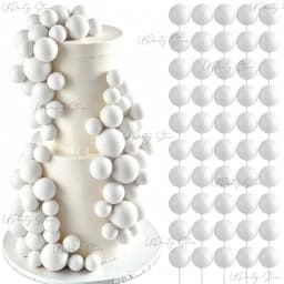 50/100pcs Cake Ball Picks Topper Wholesale 4 Sizes Foam Balls Cake Toppers for Birthday Christmas Wedding Cake Decoration Favor
