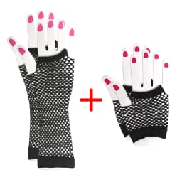 2 Pair/set Black Ladies Sexy Mesh Net Fishnet Gloves Women Hollow Out Holes Fingerless Gloves Disco Lolita Costume Punk Mitten