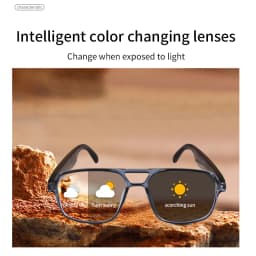 Koipsse Smart Glasses Double Beam Frame High Value Photochromic Lens Sunglasses Suitable for Men and Women Outdoor Holiday Gifts