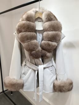 Janveny Luxury Women's Winter Down Jacket 2026 New Large Natural Real Fox Fur Cuff 90% White Duck Down Coat Female Feather Parka