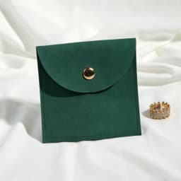 100pcs Soft Microfiber Jewellery Pouches Half Circle Snap Flap Custom Logo Suede Button Bag For Earring Ring Jewelry Packaging