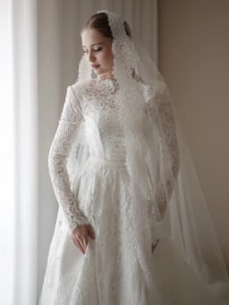 Vintage Modest Wedding Dresses High Neck Long Sleeve Lace A‑Line Bridal Gown Muslim Robe Mariée Vestido De Noiva Customized