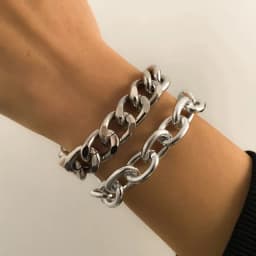 Retro Simple Hip Hop Thick Link Chain Bracelet Women's CCB Material Exaggerated Cool Twist Thicks Bracelets Glamour Girl Jewelry