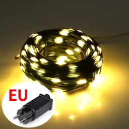 Christmas Decor Outdoor LED String Lights Green PVC Wire High Bright Waterproof With 8 Lighting Modes For NEW Year Festival Deco