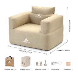 Easy Inflation Air Couch for Indoor and Outside Leisure Single Camping Sofa with Integrated Pump