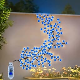 96 Led USB Cherry Blossom Light String Artificial Flower Tree Branch Rattan Lights 8 Modes For Party Home Christmas Decoration