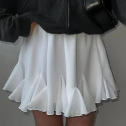 Talenza Women's White Mini Skirt A Line High Waist Sexy Cute Ruffle Retro Tennis Skirt Black Elastic Waist Skirt Summer Skirts