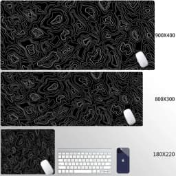 Liquid Mouse Pad Gaming Black And White Contour Lines Printon Demand Large HD Mousepad XXL Playmat Soft Carpet Laptop Mouse Mats