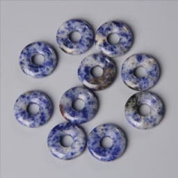 5pcs Natural Big Hole Stone Beads Labradorite Jades Agates Round Donut Pendant For Jewelry Making Earrings Necklace DIY 18CM