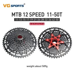 VG SPORTS MTB Cassette 8 9 10 11 12 Speed 40T 42T 46T 50T 52T Mountain Bike Cassette Separate Cassete Freewheel Bracket Sprocket