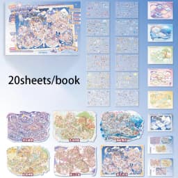 Mr. Paper 20pcs Oversized Miniature Scene Sticker Book 7.0 3D Diorama Journal Decor, Creative Collage Material DIY Stress Relief