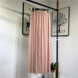 Women's Summer Chiffon Wide Leg Pants Casual Candy Color Loose Long Pants Lady Chic Solid Color High Waist Wide Leg Trousers