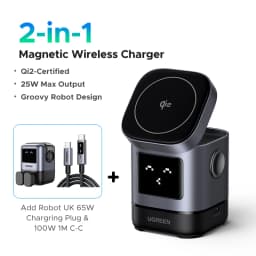 UGREEN UNO Qi2 15W Magnetic Wireless Charger Charging Stand With Cable For iPhone 16 17 Pro Max For MagSafe Fast Charger