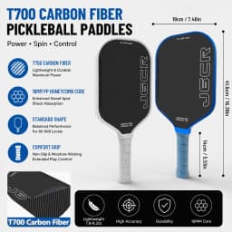 J6CR Pickleball Paddle CFC Carbon Fiber Foam Core Dynamic PowerFlex Rough Surface Power Rebound 5th Gen USAPA Approved