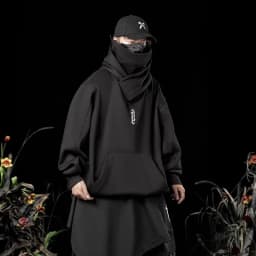 11 BYBB'S DARK 2026 Double Neckline Hoodie Techwear Harajuku Men Hoodies Hip Hop Streetwear Pullover Sweatshirts Oversize