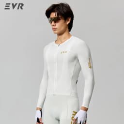 EVR Spring and Summer Men's Cycling Jersey Long Sleeve Cycling Shirt Men's Quick-Drying Breathable Road Mountain Cycling Top