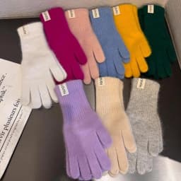 Women Wool Cashmere Gloves Cable Knit Touchscreen Finger Hole Winter Autumn Warm Wrist Length Classic Gloves Female Mitten