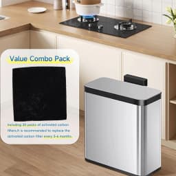20pcs Odor Filter Refills Fit for EKO Trash Can with Built in Compartment Activated Charcoal Deodorizer Strong Charcoal Odor
