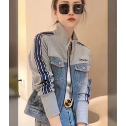 Autumn Women Stand-up Collar Zipper Denim Coat Korean Ladies Patchwork Cowboy Outwear 2025 Female Long Sleeves Jeans Jacket