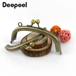 Bronze Purse Handle Semicirc Frame Purses Bags Metal Kiss Clasp Lock Sewing Handbag Handles DIY Bag Accessories