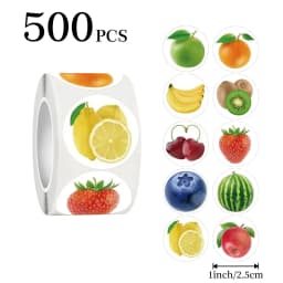 500Pcs Fruit Sticker Decoration Sicker Strawberry Decorative Gift Series Self-Adhesive Stationery Sticker Labels
