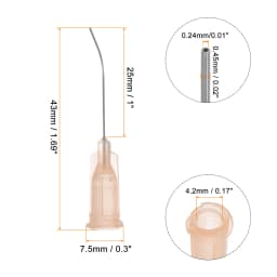 60pcs Blunt Tip Dispensing Needles 18G 19G 20G 22G 23G 24G 26G 27G 1" Bent Needle for Liquid with Luer