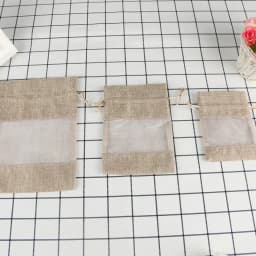 20pcs Christmas Window Jewelry Drawstring Pouch Burlap Gift Linen Bundle Pocket Jute Sack Candy Gift Storage Bags