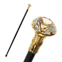 10 Colors Shiny Gold Crystal Gem Top Walking Cane Detachable Vintage Walking Stick Cosplay Party Prop for Men And Women