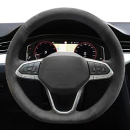 Car Steering Wheel Cover Customized Non-Slip Suede Braid For Volkswagen VW Atlas Golf 8 Mk8 Jetta Sharan Passat B9 Tiguan