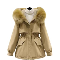 Women's Winter Warm Hooded down Jacket Coat Street Style Loose Fit Knitted Long Sleeve Mid-Length Overcoat from China
