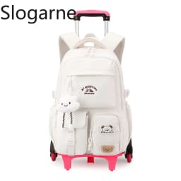 2026 Children Wheeled Backpack Students Schoolbag Rolling Backpacks Bag Kids School Trolley Bookbag Girls School Bag with Wheels