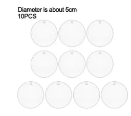 10pcs Acrylic Discs Christmas Tree Hanging Ornament DIY Blank Circle Xmas New Year Decor for Home Clear Bauble Ball Crafts