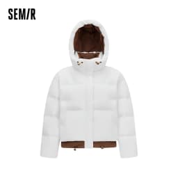 Semir Women Down Jacket 90 Percent Down Fill Layered Look Color Block Hooded Design Loose Fit Puffer Shape 2026 Winter