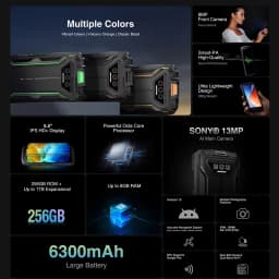 Global version DOOGEE S41 Max Rugged Phone Helio G99 13MP AI Triple Camera 16GB(6GB+10GB)+256GB 6300mAh 4G Android 13 Smartphone