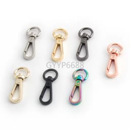 10/30/100PCS Inside:12mm Open Metal Carabiner Snap Hook Trigger Clasps Clips Swivel O-ring For Bag Strap Keychain Accessories