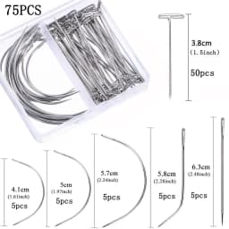 100pcs Long T Pins Silver Wig Pins for Wigs Making/Display On Mannequin Canvas Head 38/51mm T Pins Needle Salon Styling Tools